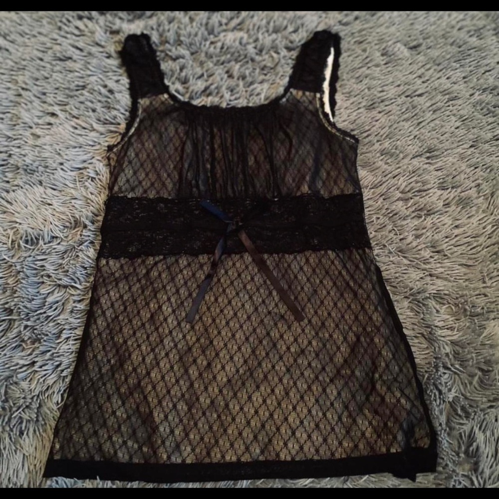 Vintage Maurices Black Lace Tank Top